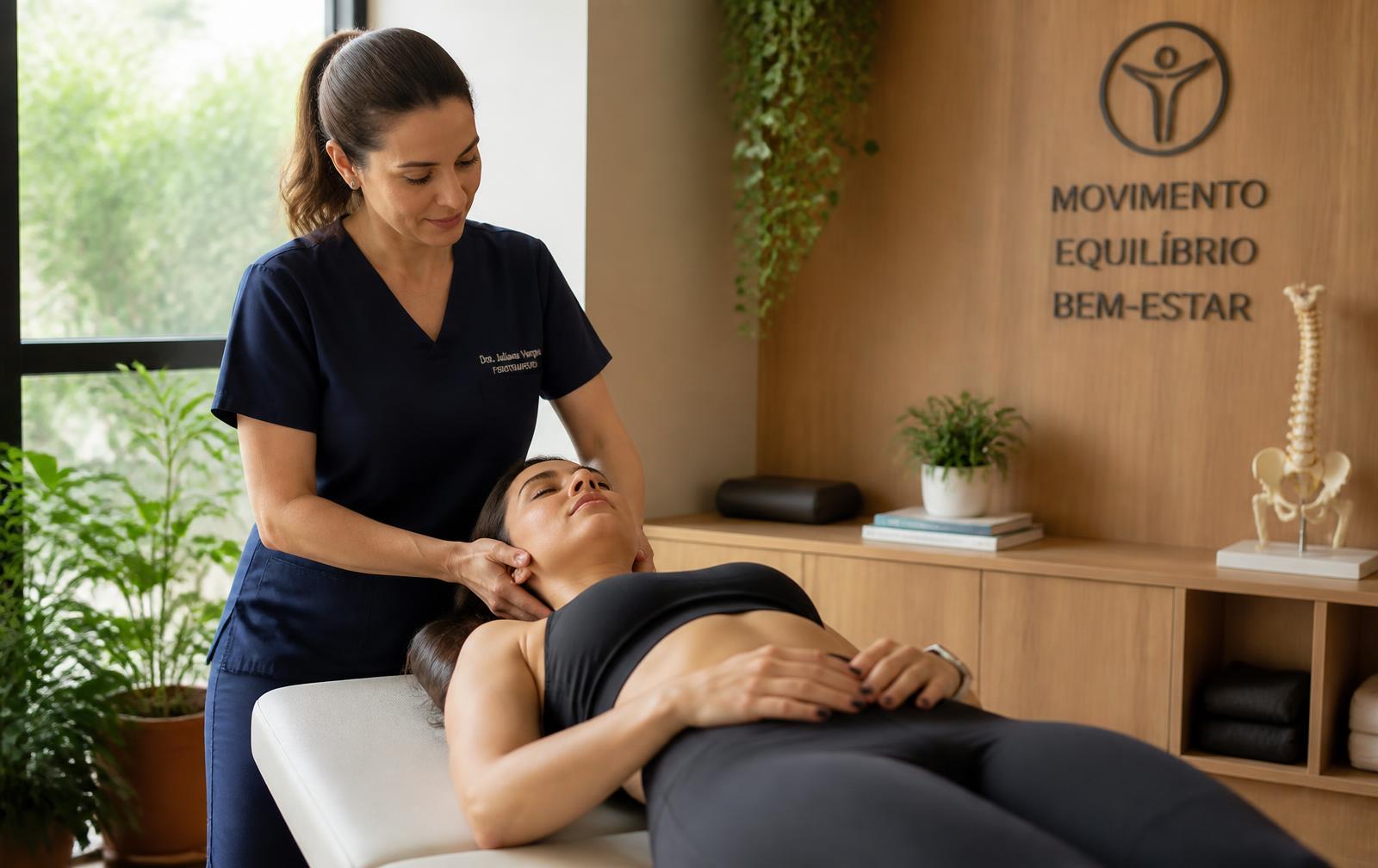 Sala de atendimento da clínica Ofir Saúde, com maca e ambiente acolhedor
